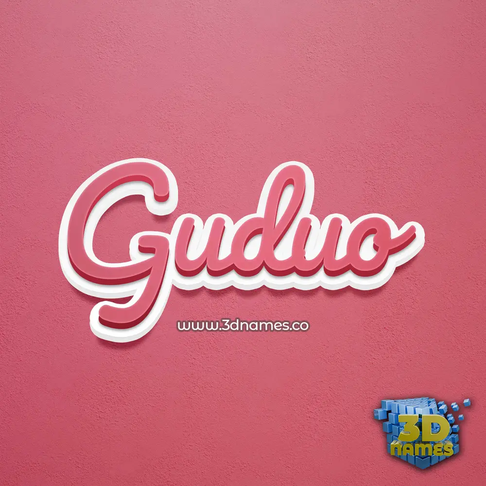 guduo in Red Scribble style - 3D name wallpaper