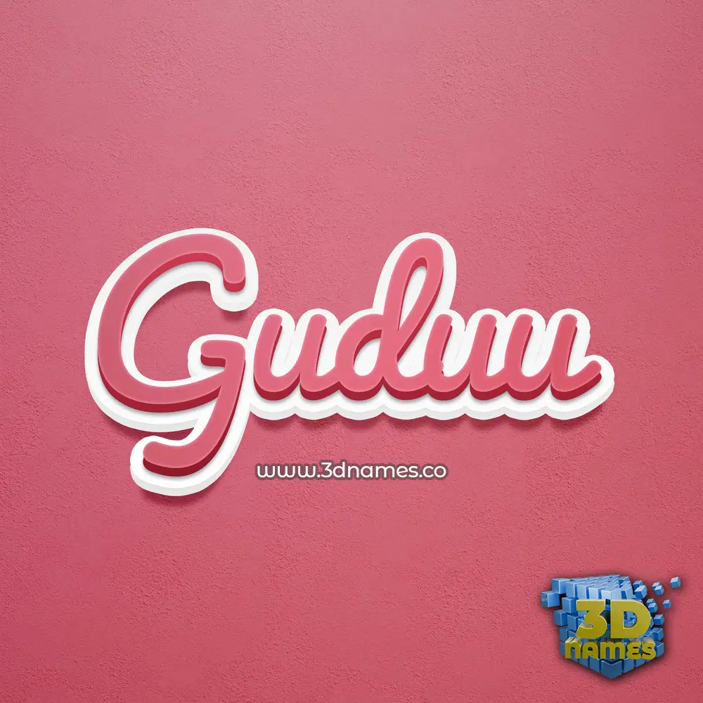 guduu in Red Scribble style - 3D name wallpaper