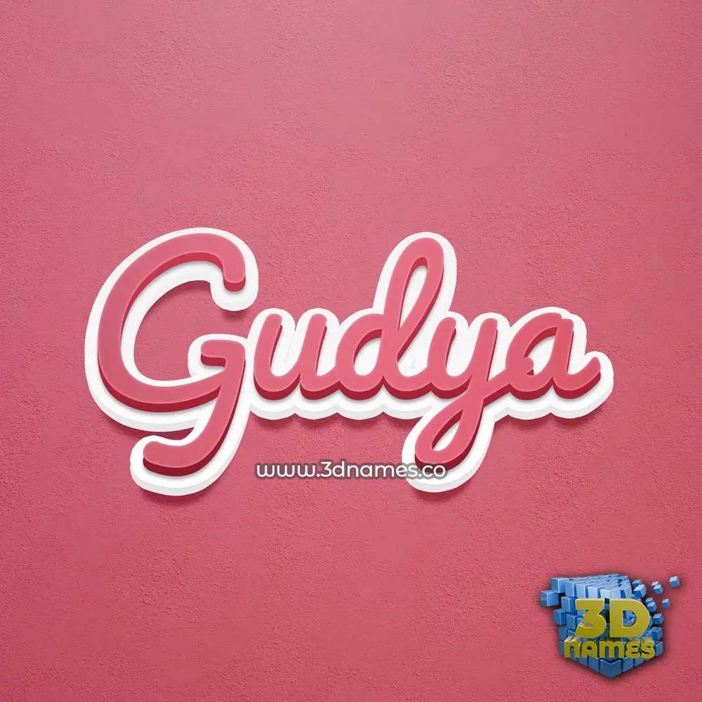 gudya in Red Scribble style - 3D name wallpaper