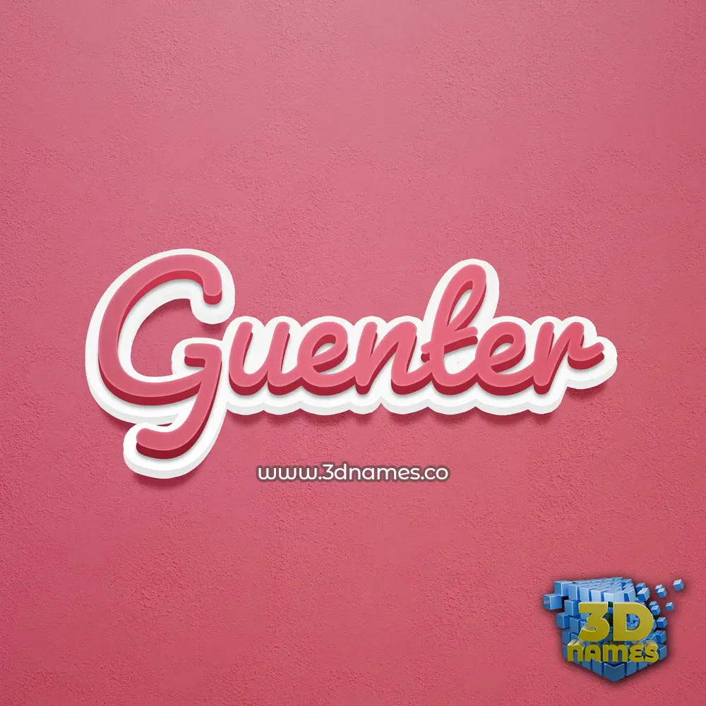 guenter in Red Scribble style - 3D name wallpaper