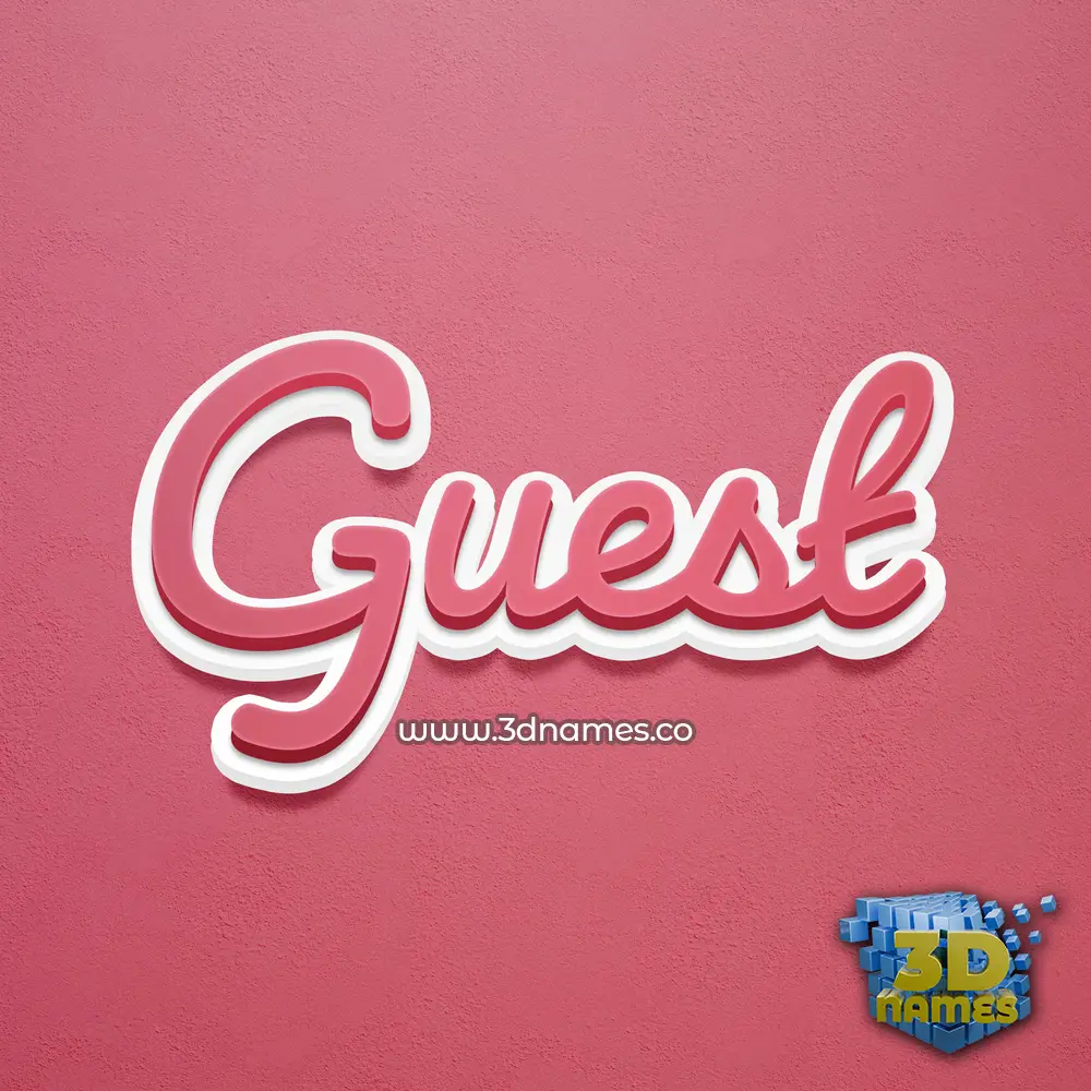 guest in Red Scribble style - 3D name wallpaper