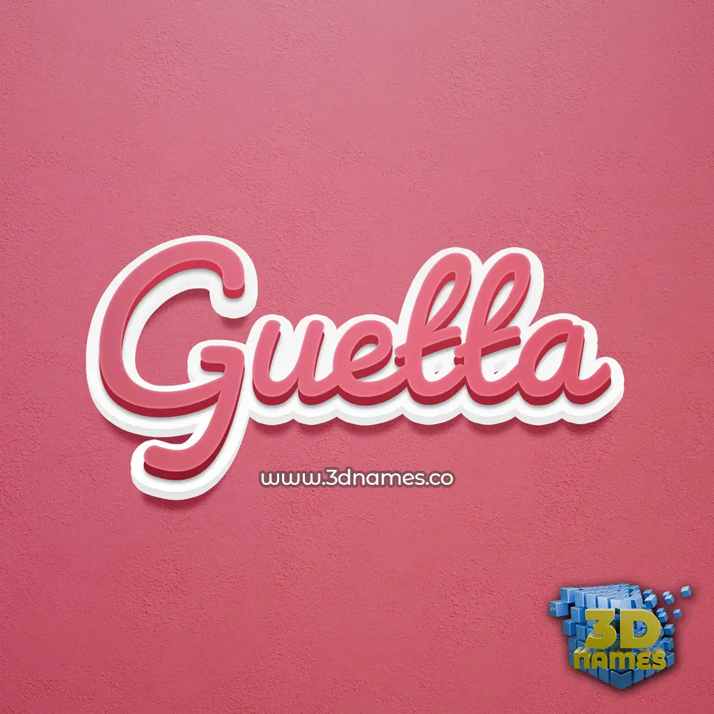 guetta in Red Scribble style - 3D name wallpaper