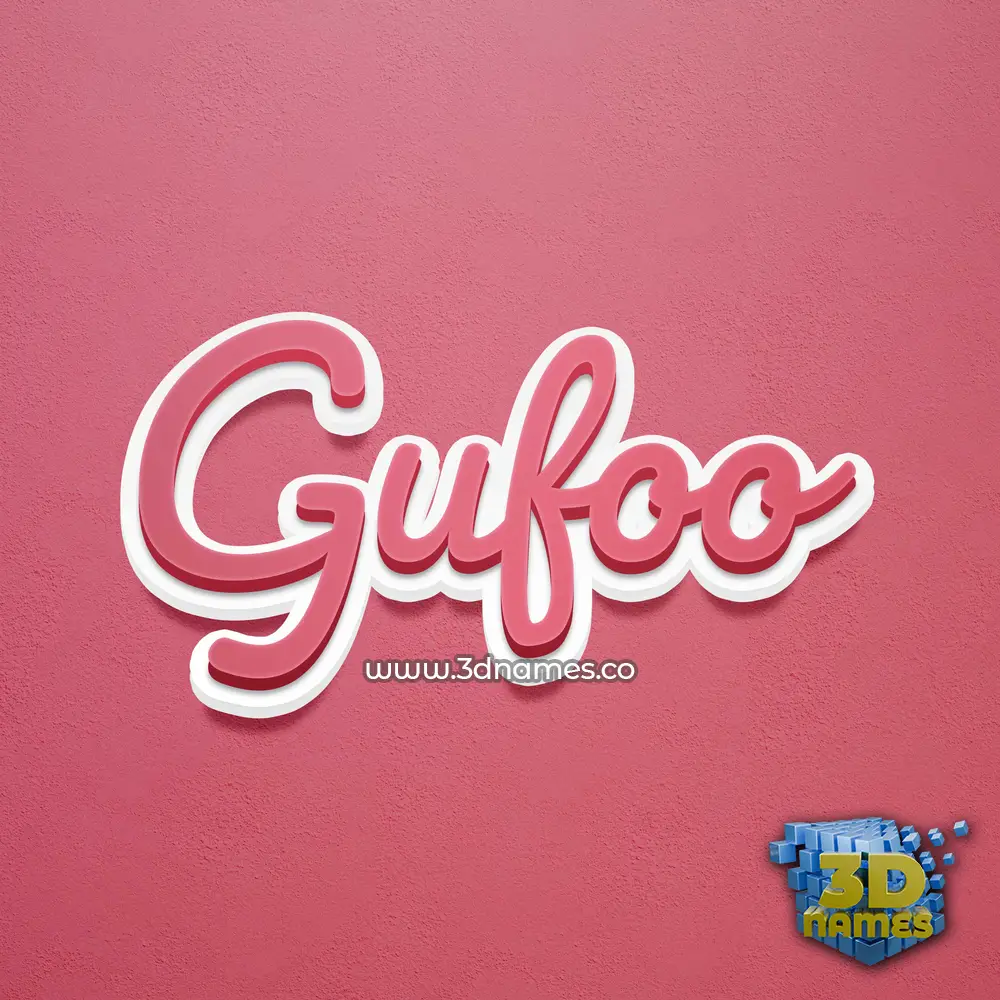 gufoo in Red Scribble style - 3D name wallpaper