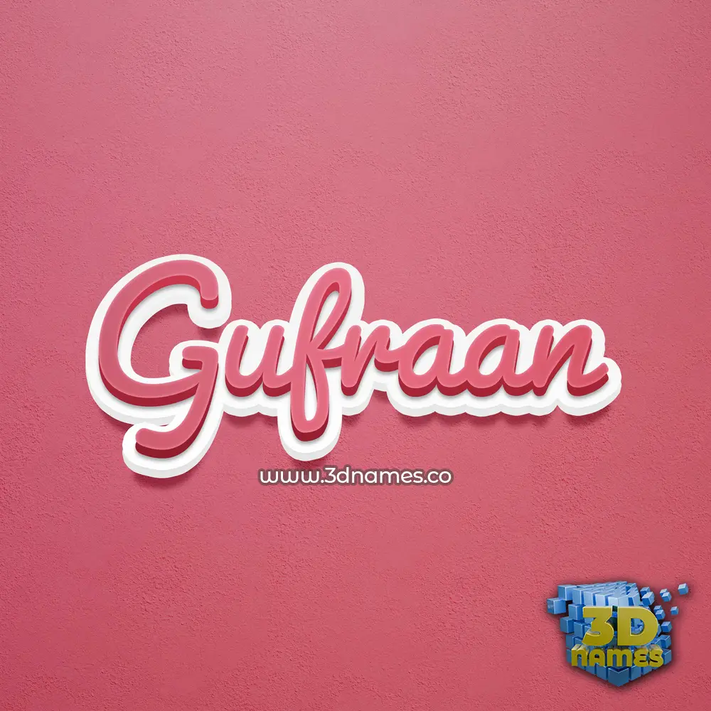 gufraan in Red Scribble style - 3D name wallpaper