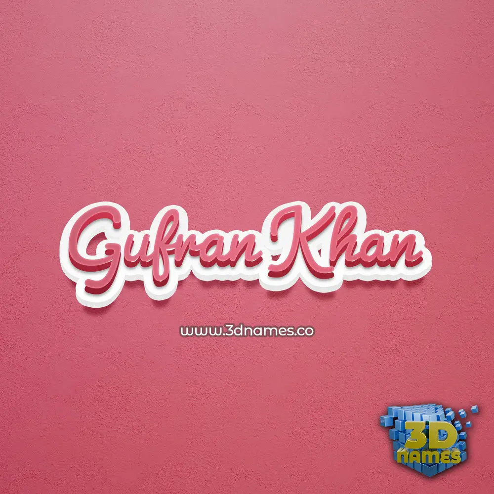 gufran khan in Red Scribble style - 3D name wallpaper
