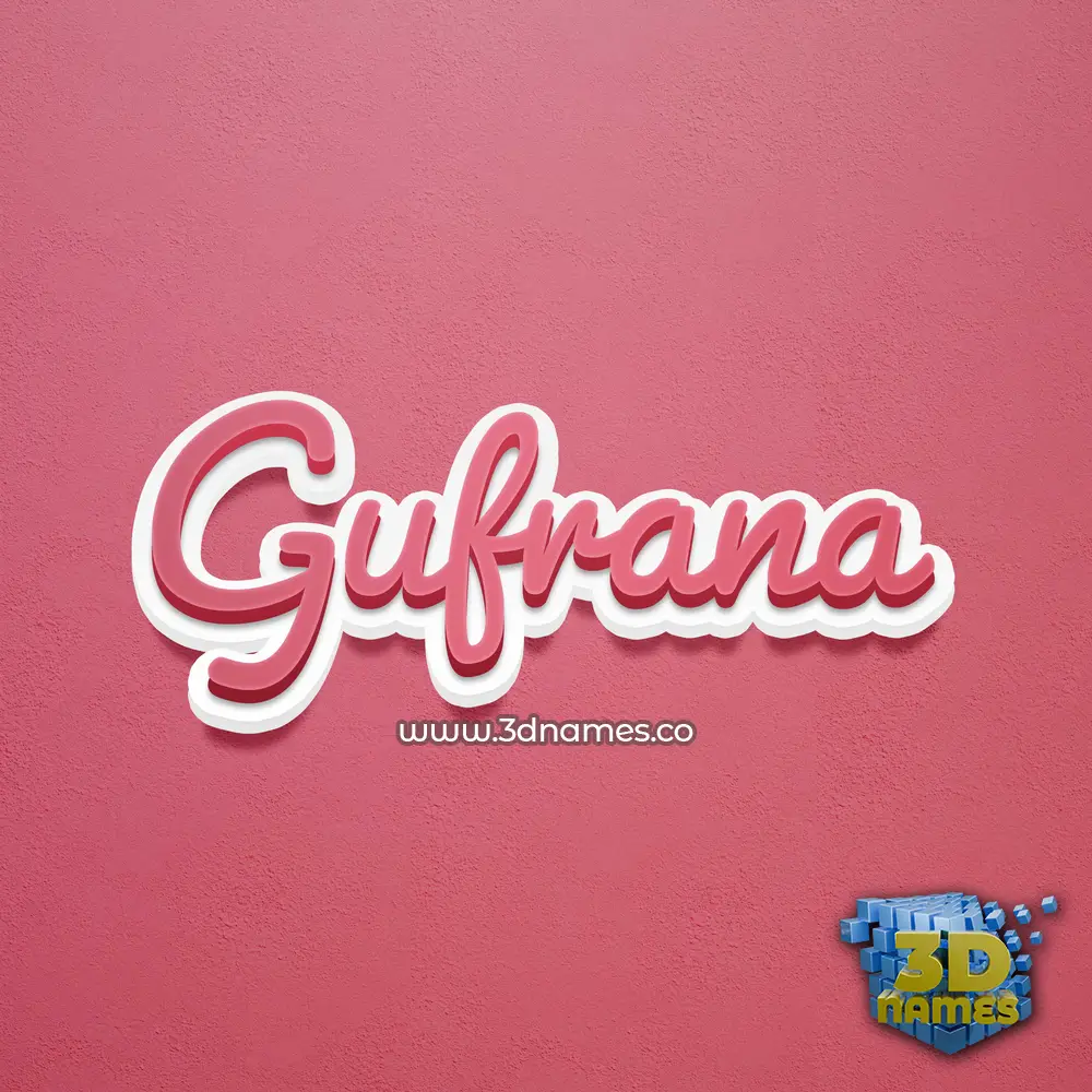 gufrana in Red Scribble style - 3D name wallpaper