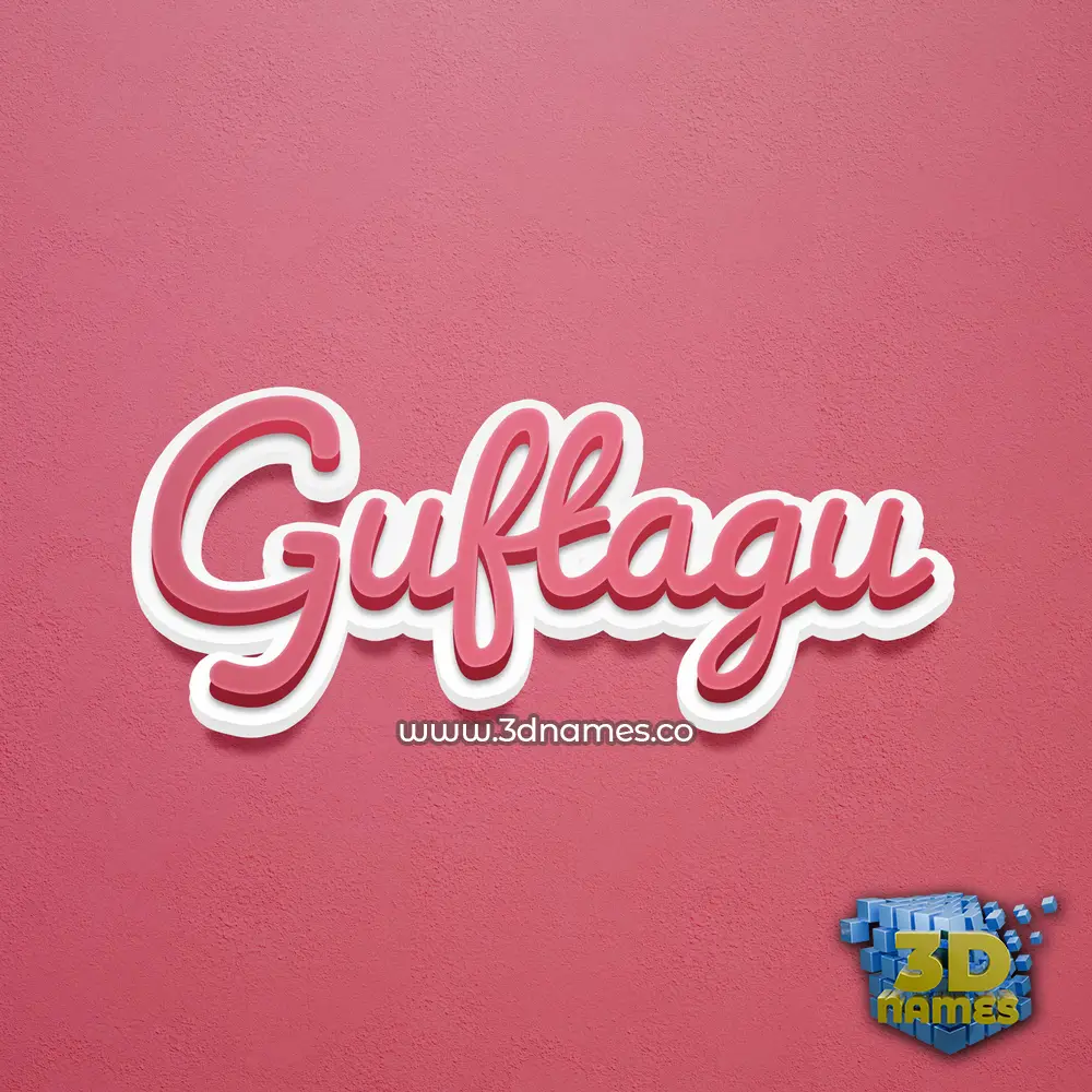 guftagu in Red Scribble style - 3D name wallpaper
