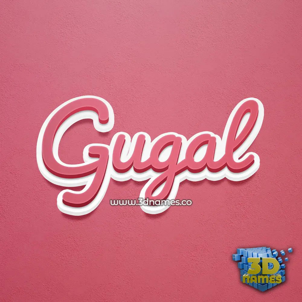 gugal in Red Scribble style - 3D name wallpaper