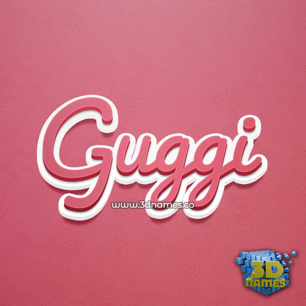 guggi in Red Scribble style - 3D name wallpaper