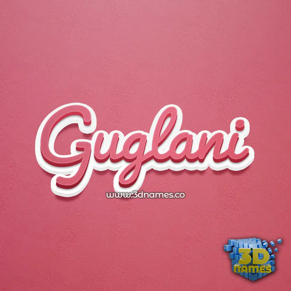 guglani in Red Scribble style - 3D name wallpaper