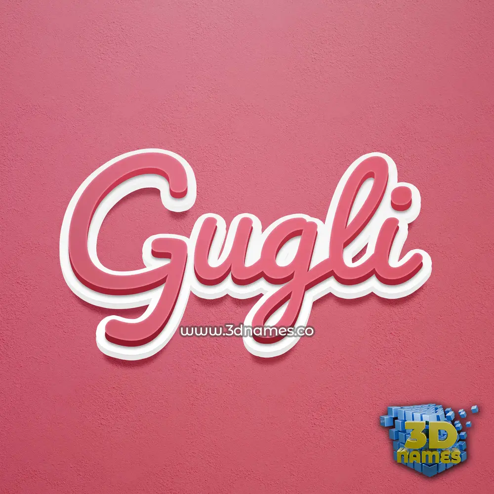 gugli in Red Scribble style - 3D name wallpaper
