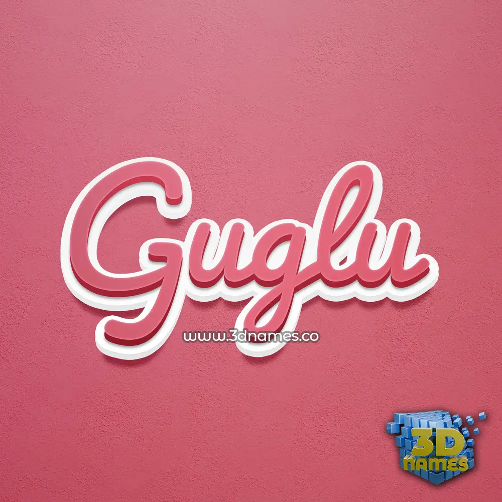 guglu in Red Scribble style - 3D name wallpaper