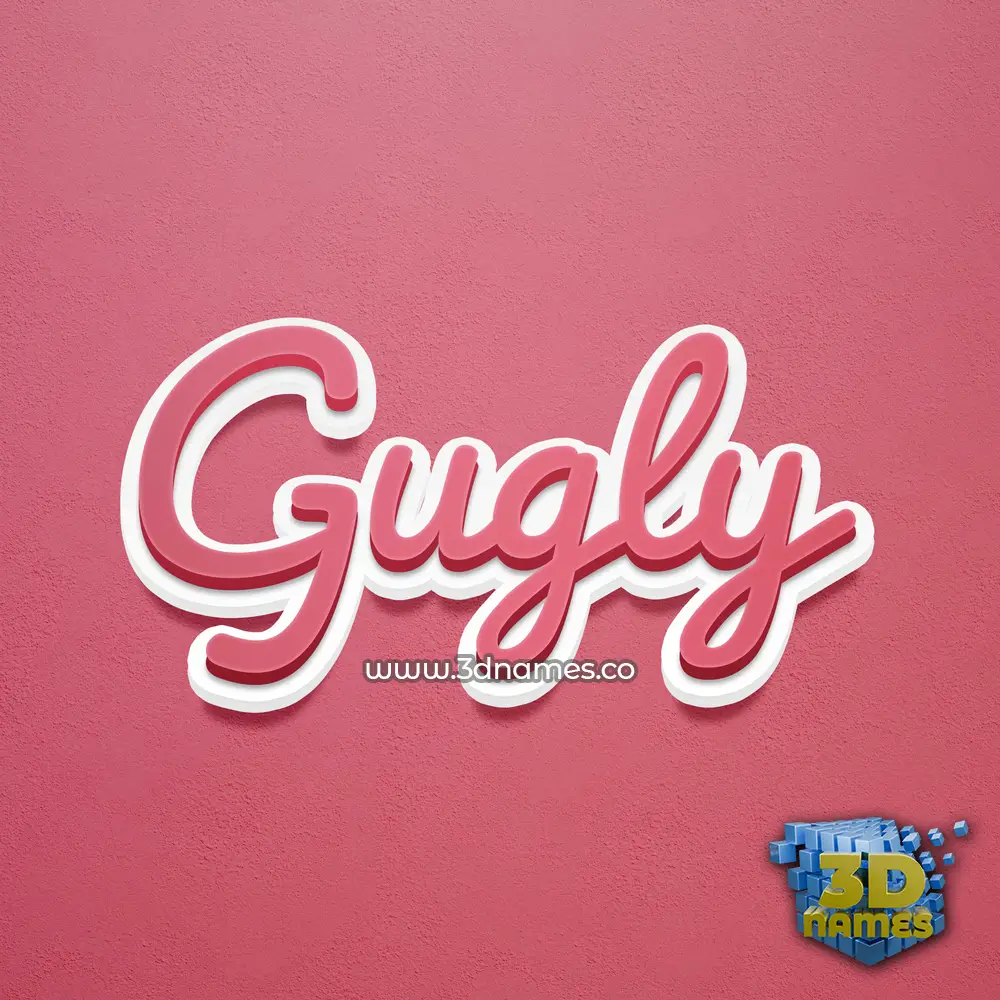 gugly in Red Scribble style - 3D name wallpaper