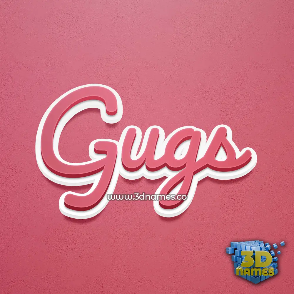 gugs in Red Scribble style - 3D name wallpaper