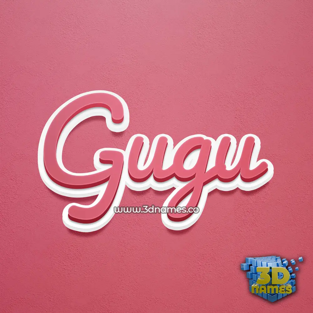 gugu in Red Scribble style - 3D name wallpaper