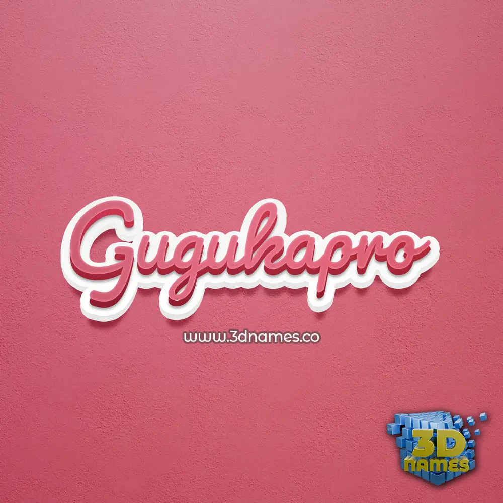 gugukapro in Red Scribble style - 3D name wallpaper