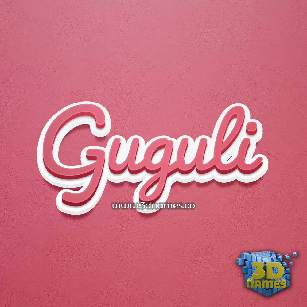 guguli in Red Scribble style - 3D name wallpaper