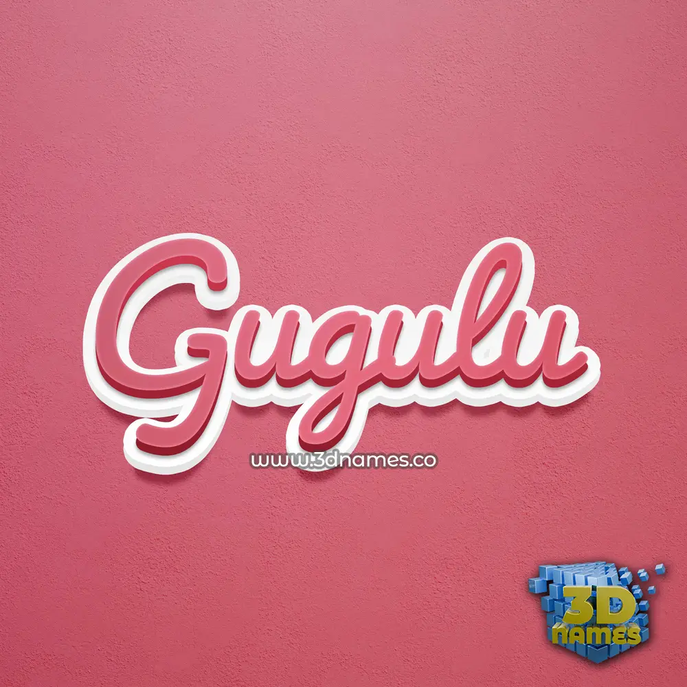 gugulu in Red Scribble style - 3D name wallpaper