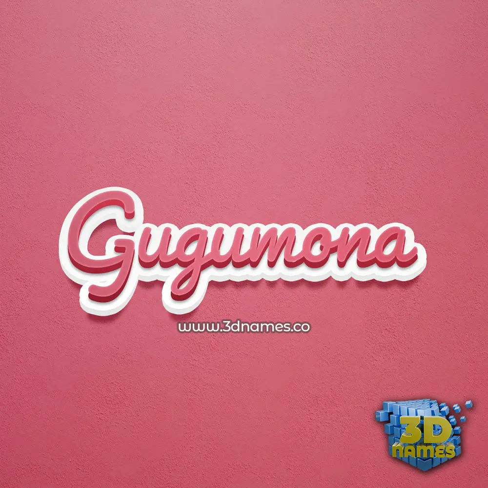 gugumona in Red Scribble style - 3D name wallpaper