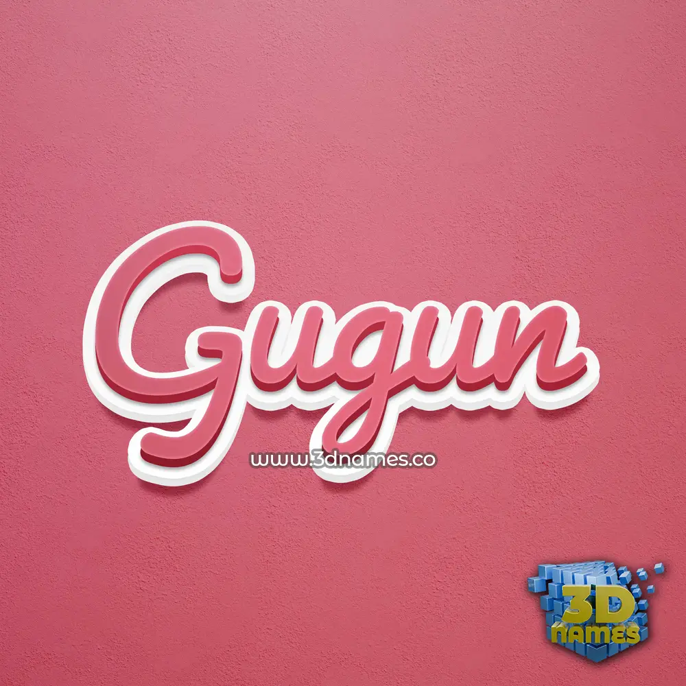 gugun in Red Scribble style - 3D name wallpaper