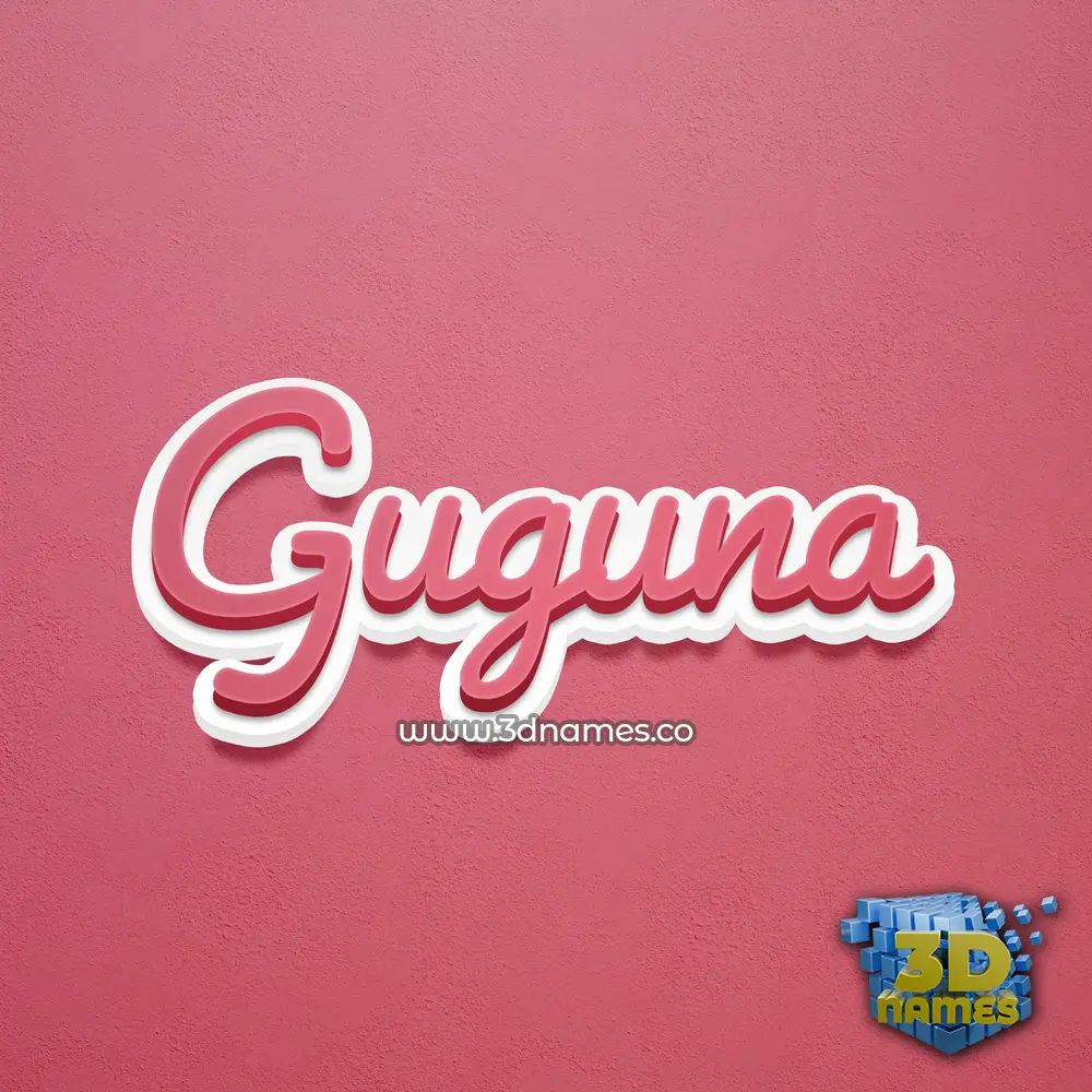 guguna in Red Scribble style - 3D name wallpaper