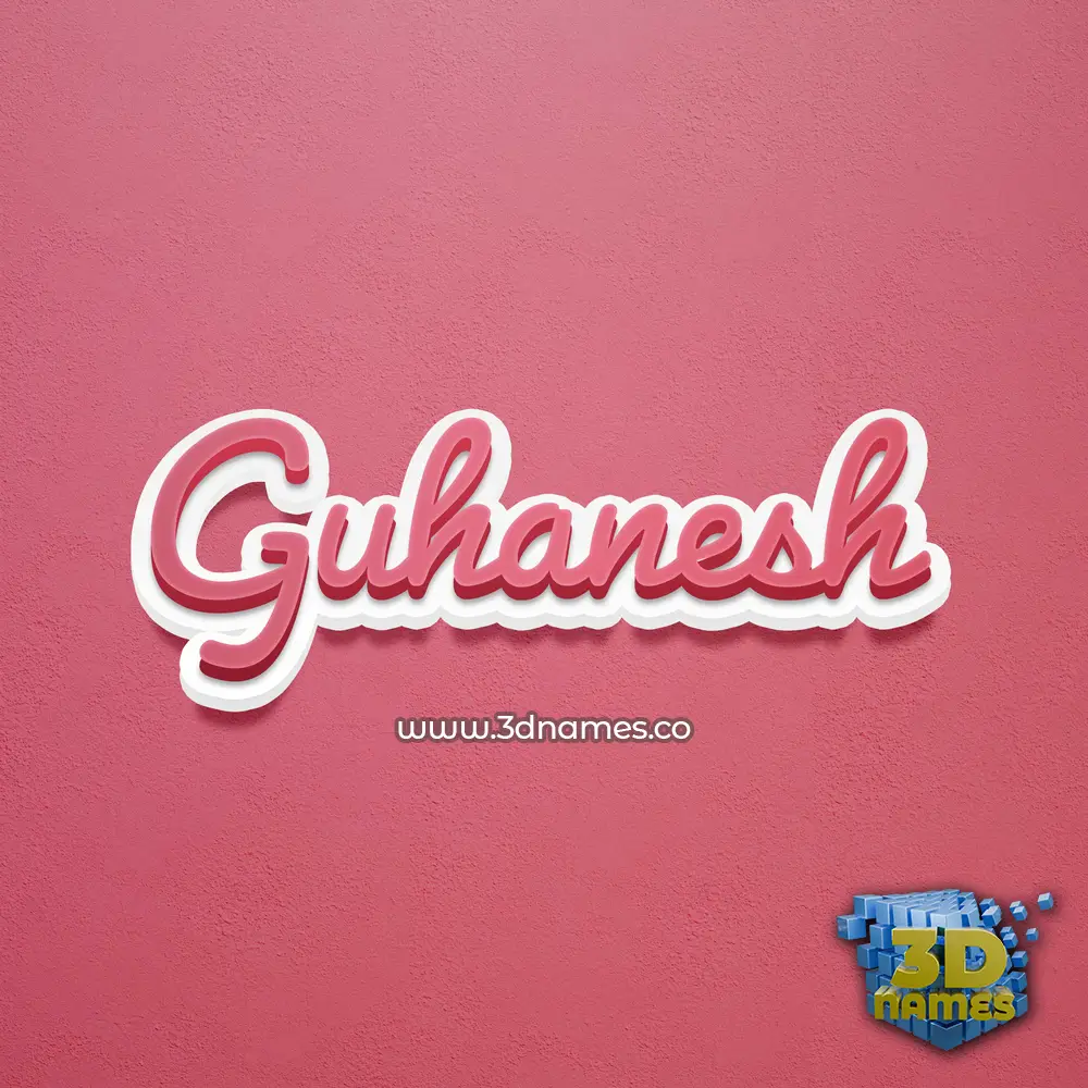 guhanesh in Red Scribble style - 3D name wallpaper