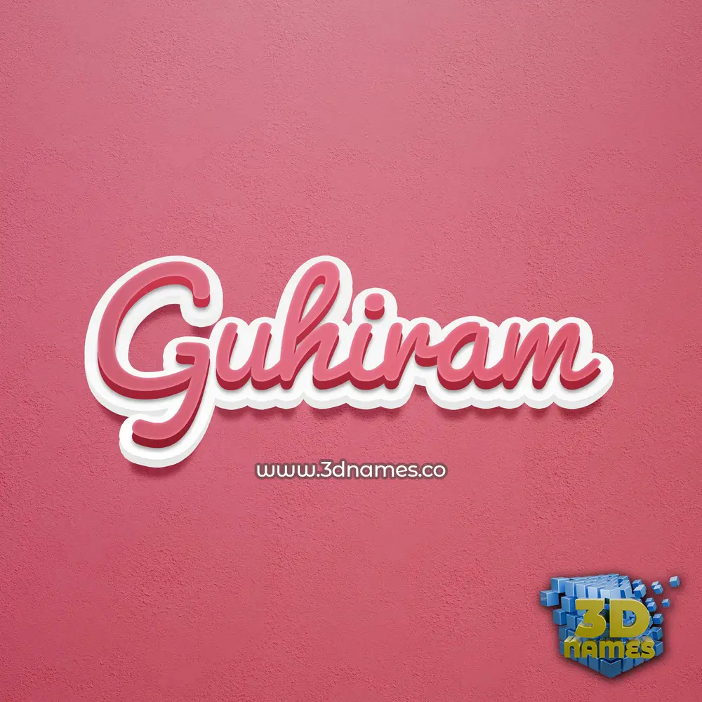 guhiram in Red Scribble style - 3D name wallpaper