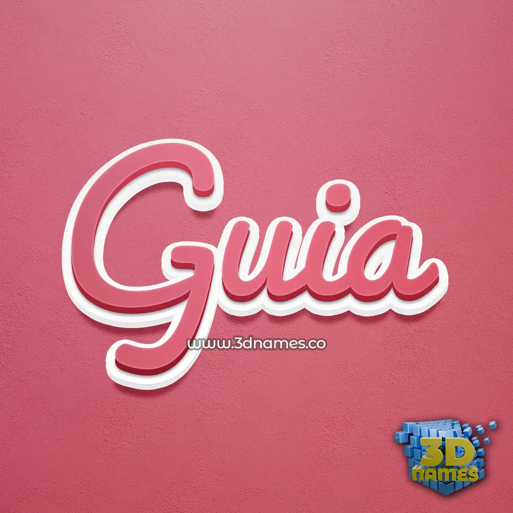 guia in Red Scribble style - 3D name wallpaper