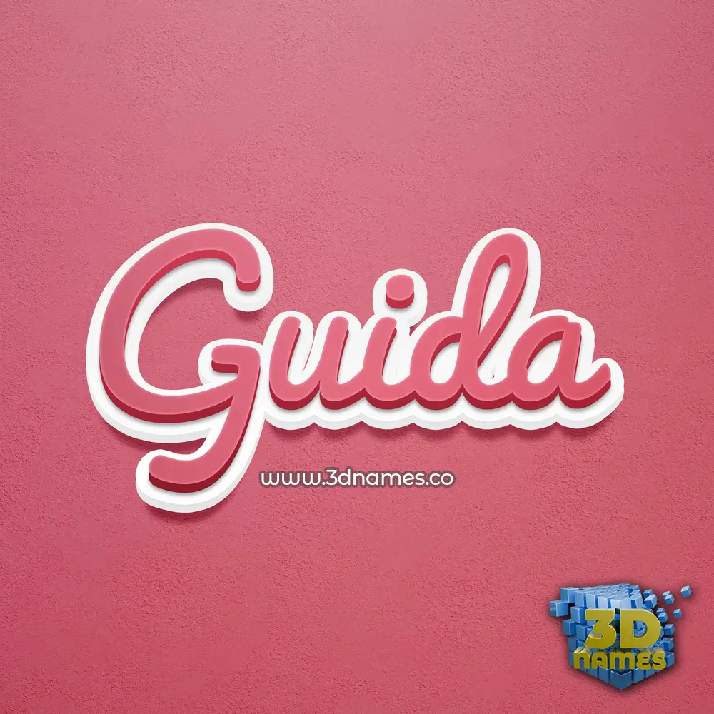 guida in Red Scribble style - 3D name wallpaper
