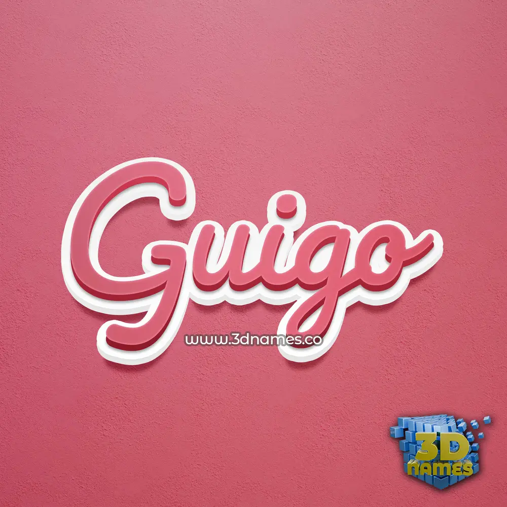 guigo in Red Scribble style - 3D name wallpaper
