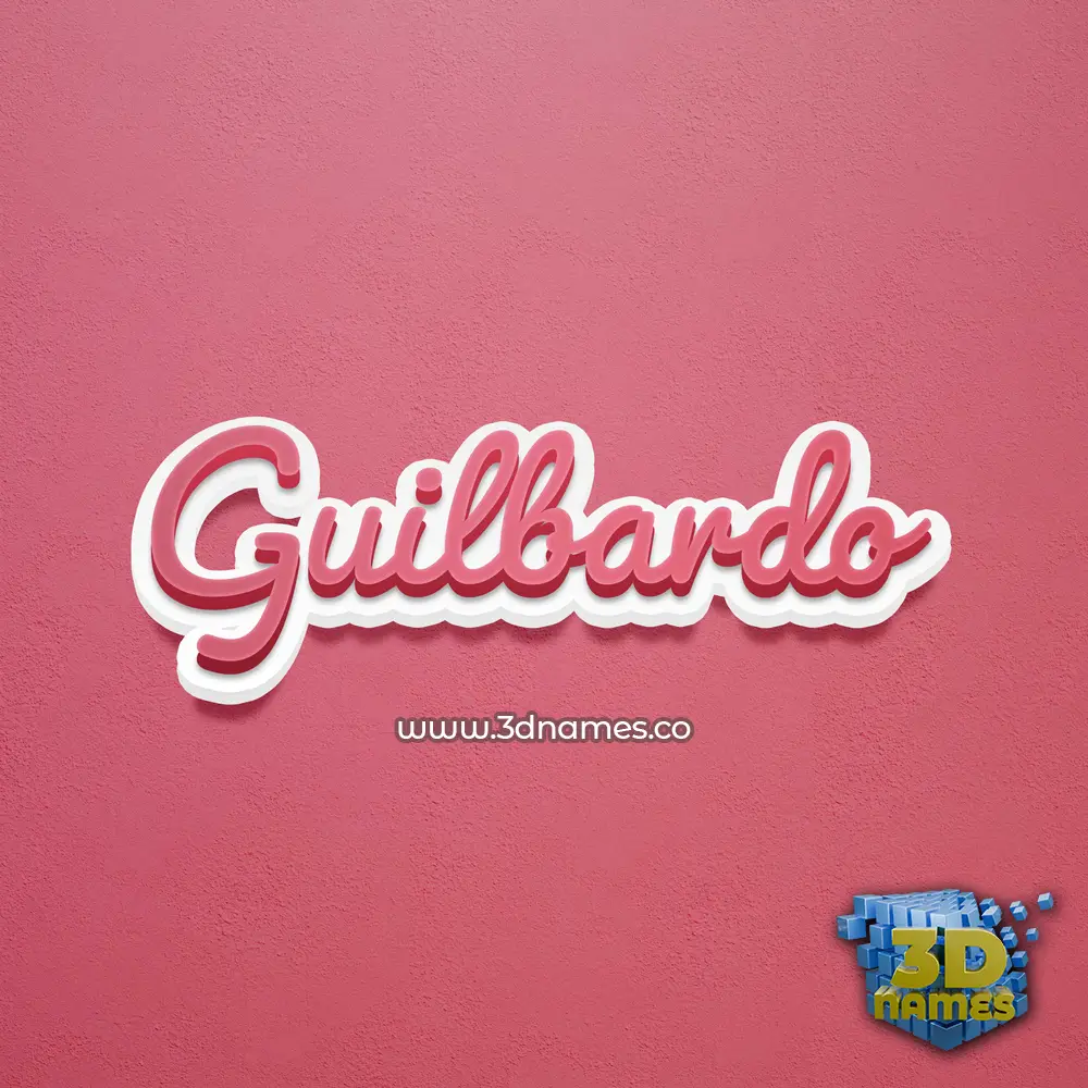 guilbardo in Red Scribble style - 3D name wallpaper