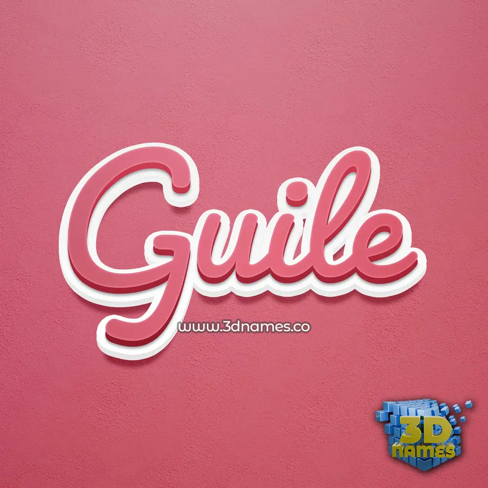 guile in Red Scribble style - 3D name wallpaper