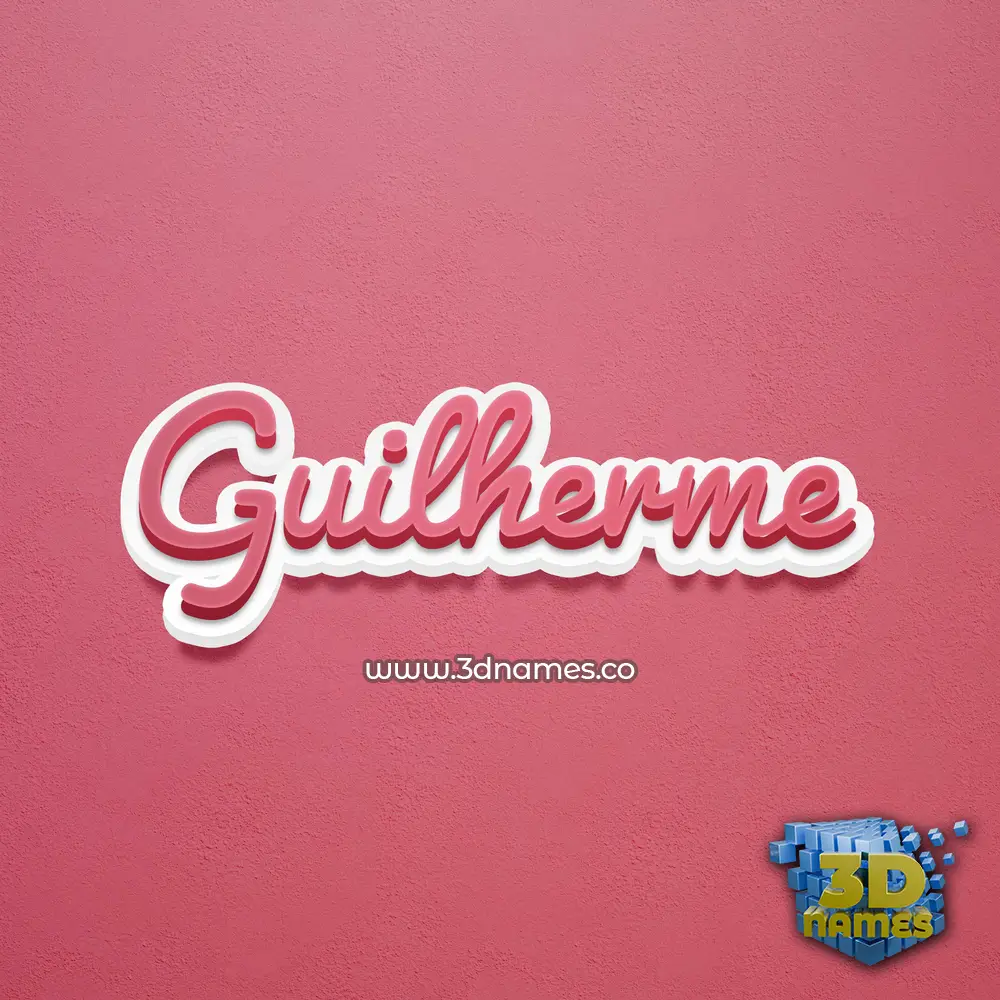 guilherme in Red Scribble style - 3D name wallpaper