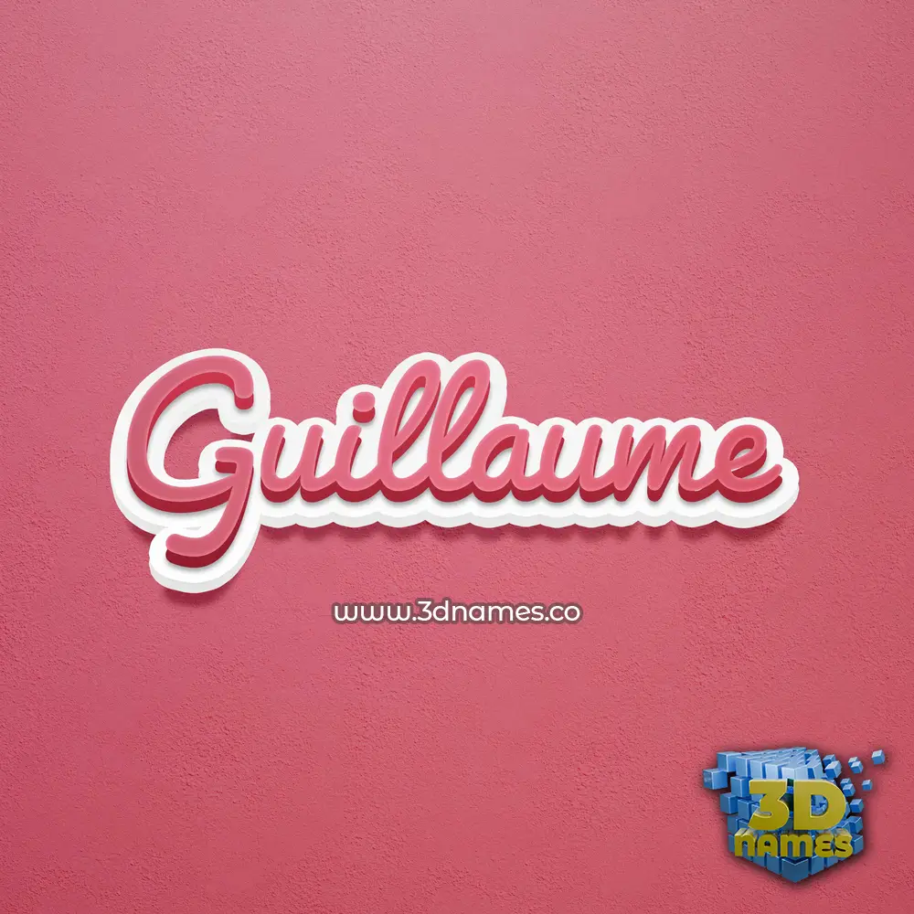 guillaume in Red Scribble style - 3D name wallpaper