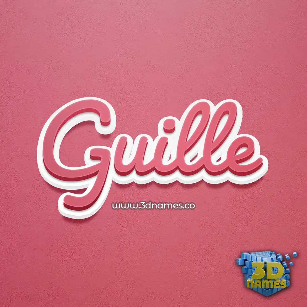 guille in Red Scribble style - 3D name wallpaper