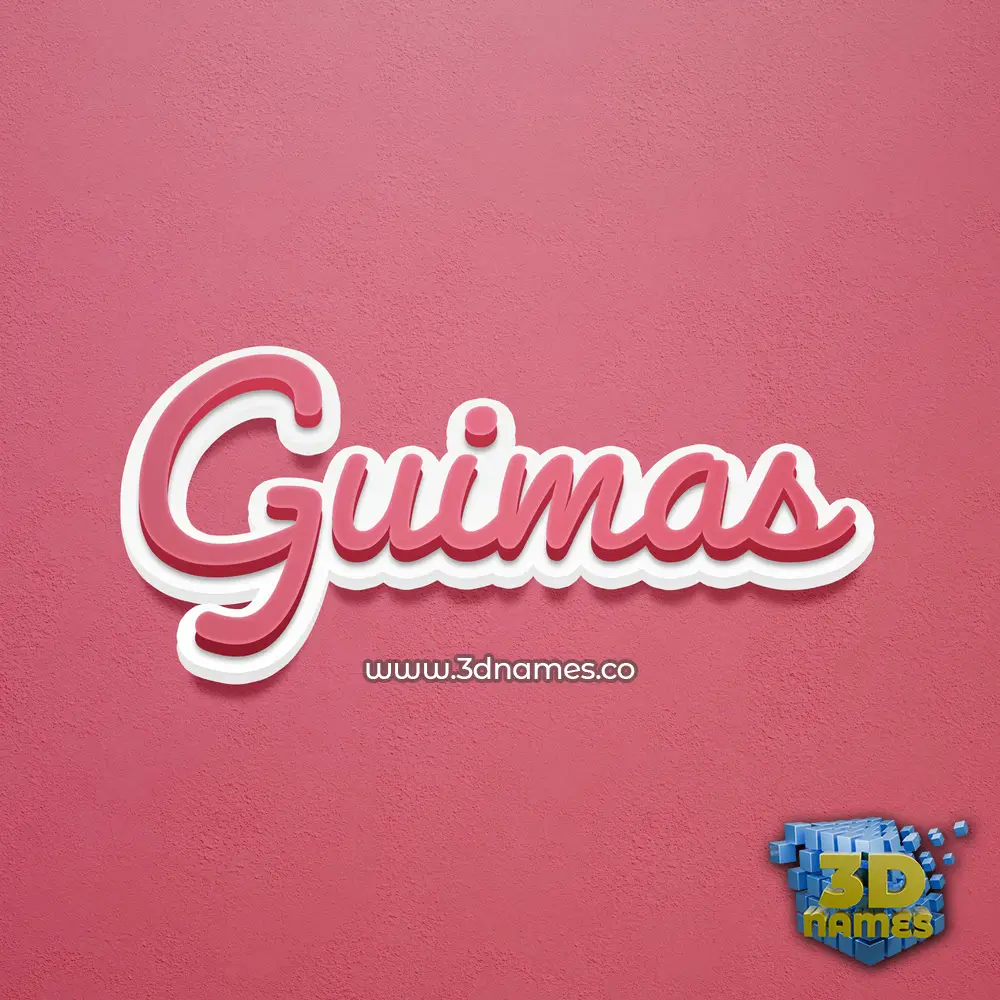 guimas in Red Scribble style - 3D name wallpaper