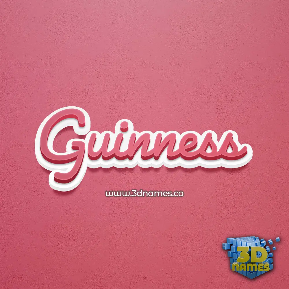 guinness in Red Scribble style - 3D name wallpaper