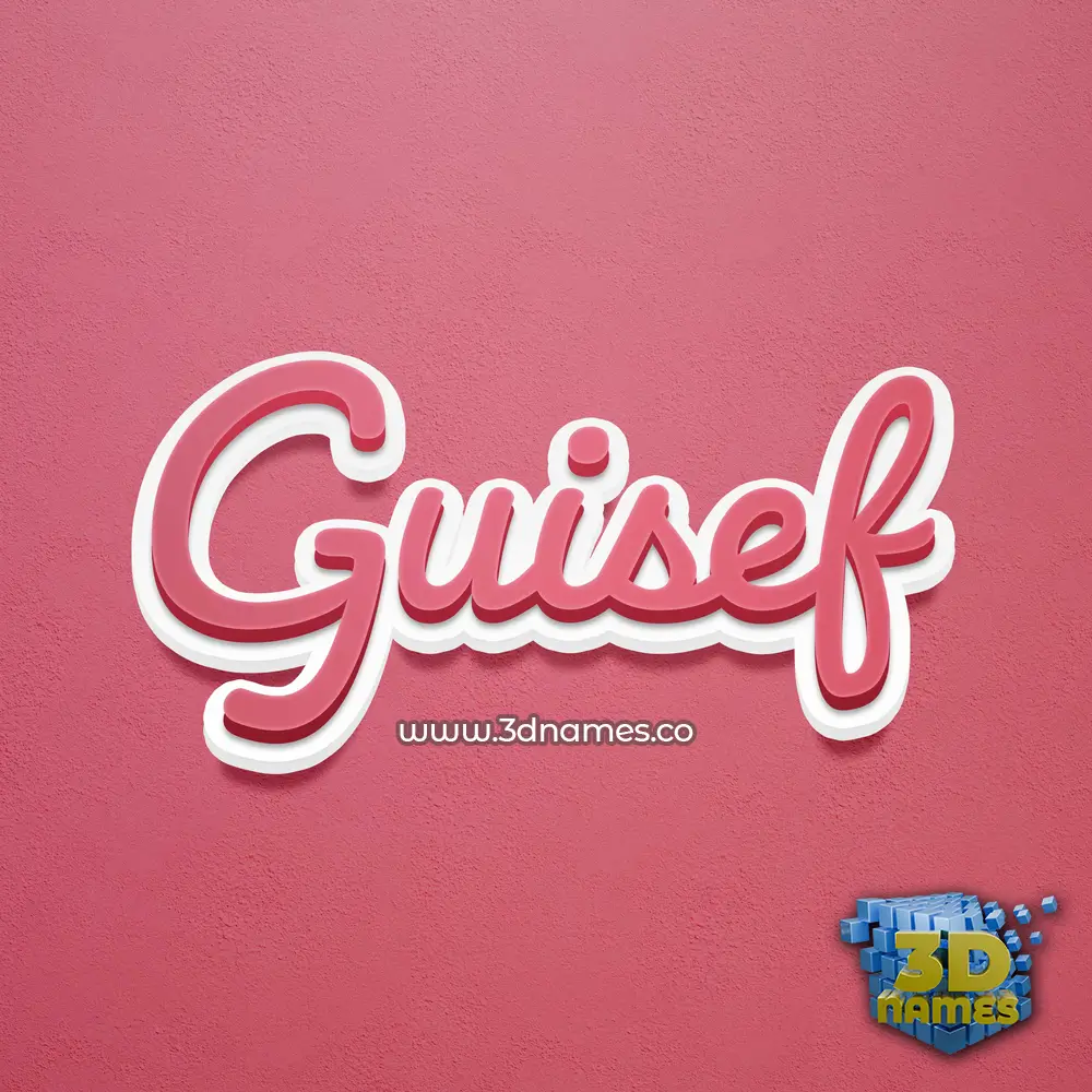 guisef in Red Scribble style - 3D name wallpaper