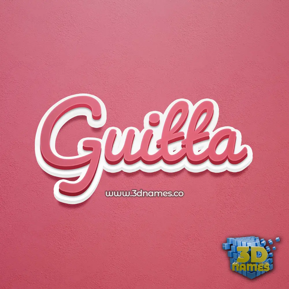 guitta in Red Scribble style - 3D name wallpaper