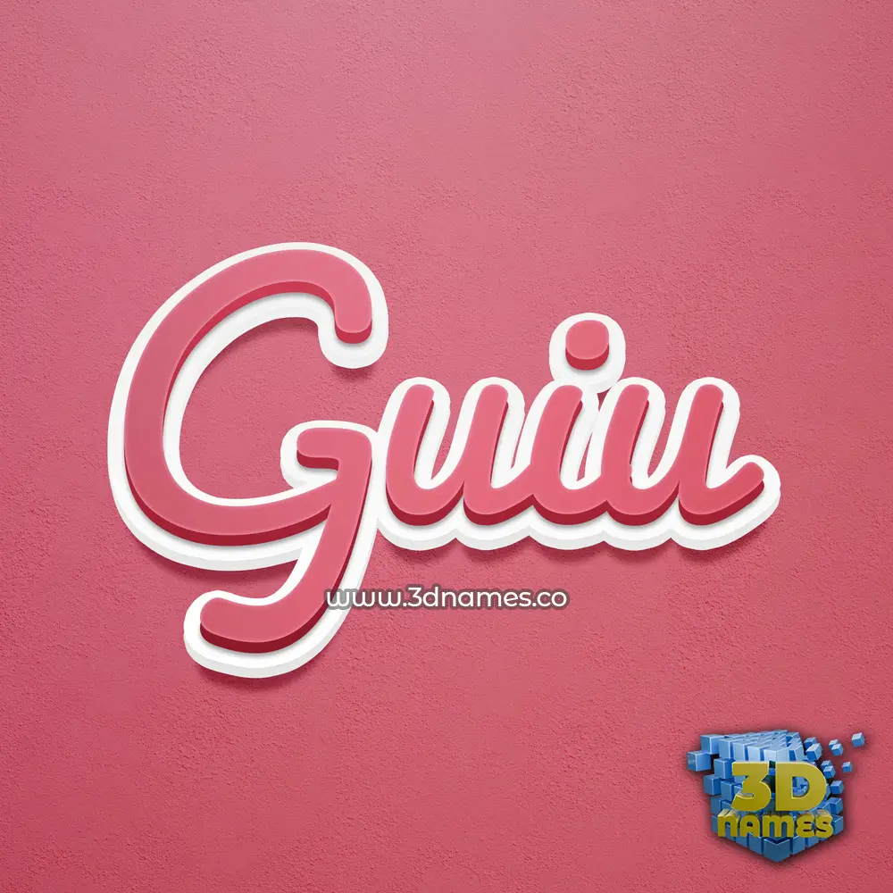 guiu in Red Scribble style - 3D name wallpaper