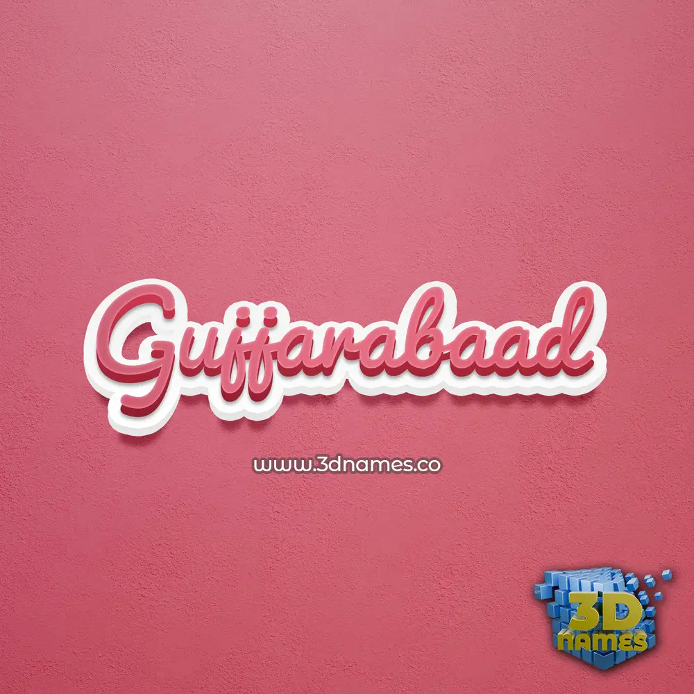 gujjarabaad in Red Scribble style - 3D name wallpaper