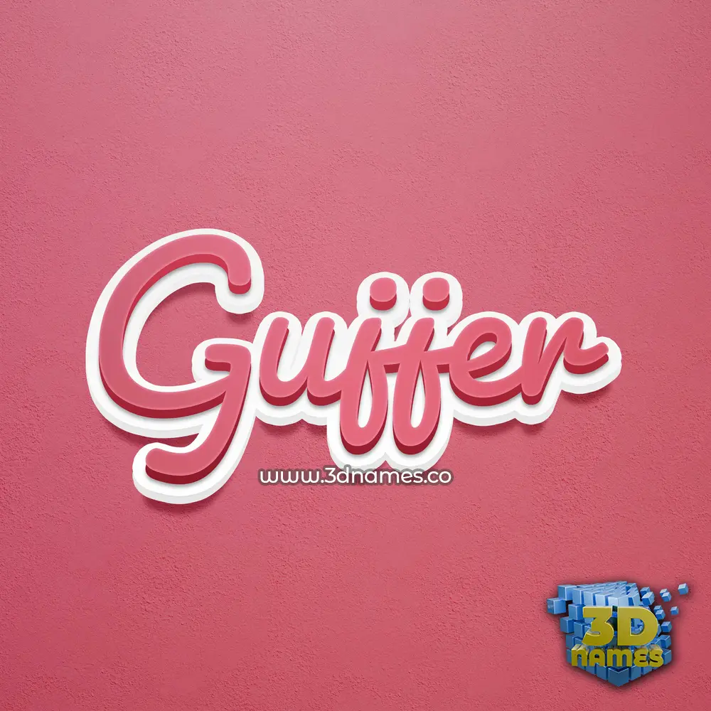 gujjer in Red Scribble style - 3D name wallpaper