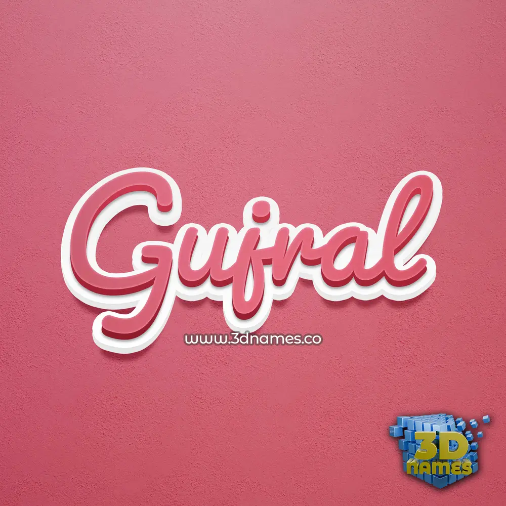 gujral in Red Scribble style - 3D name wallpaper