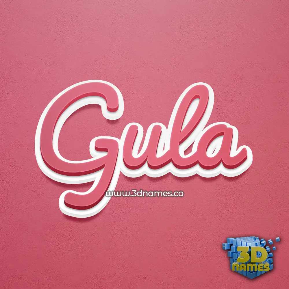 gula in Red Scribble style - 3D name wallpaper