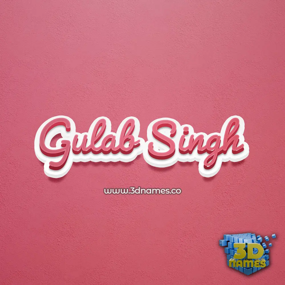 gulab singh in Red Scribble style - 3D name wallpaper