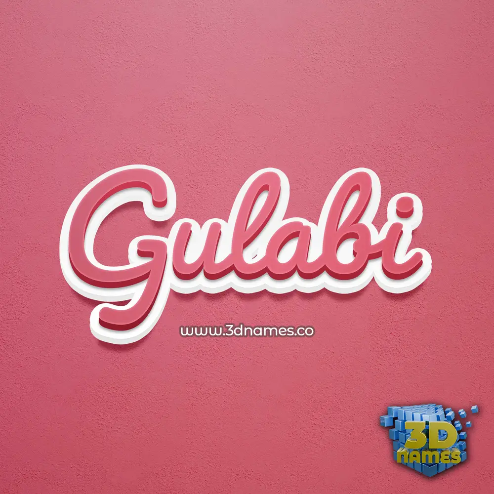 gulabi in Red Scribble style - 3D name wallpaper