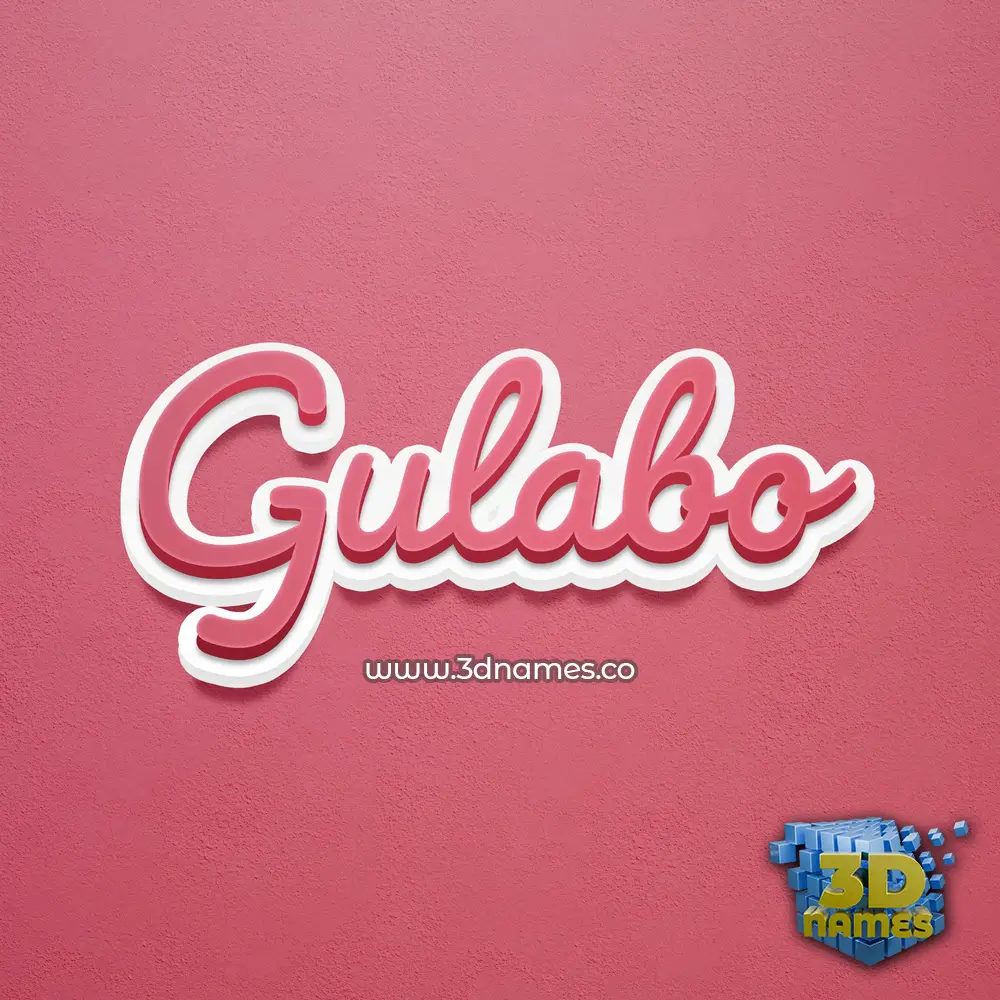 gulabo in Red Scribble style - 3D name wallpaper