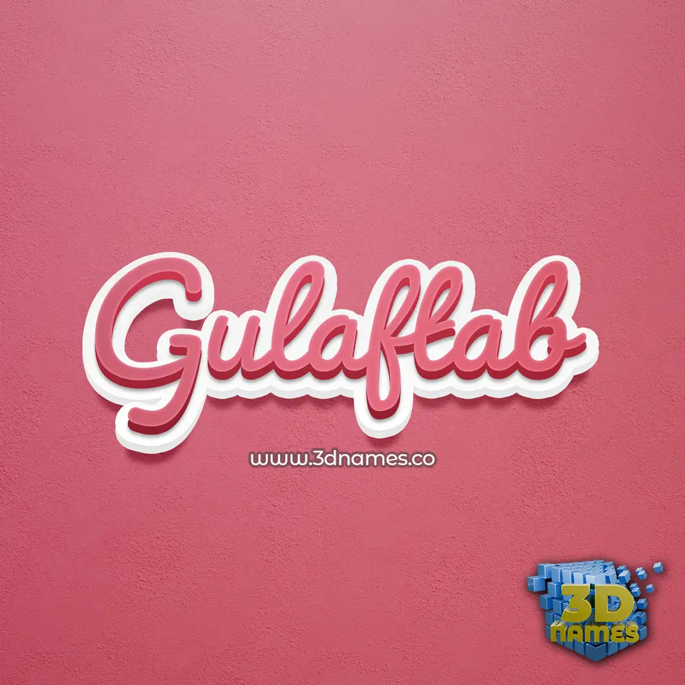 gulaftab in Red Scribble style - 3D name wallpaper