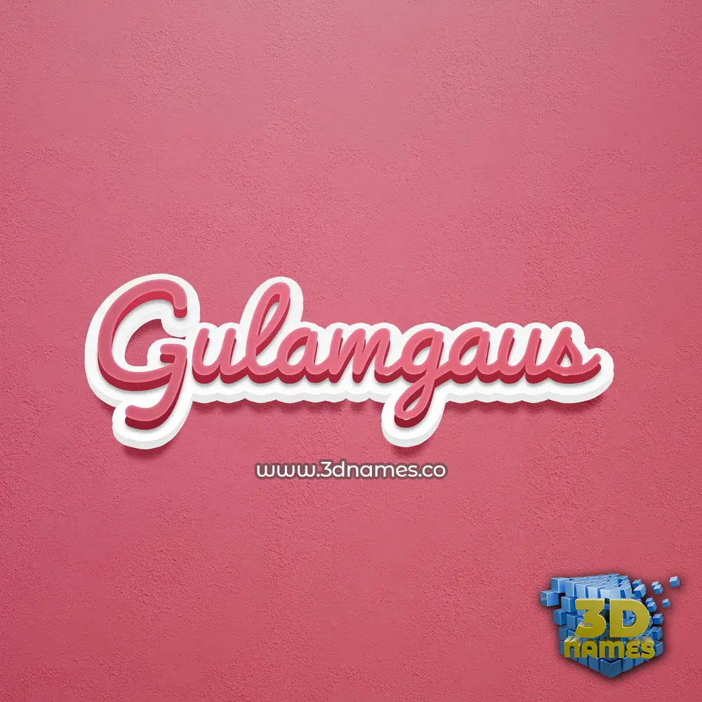 gulamgaus in Red Scribble style - 3D name wallpaper