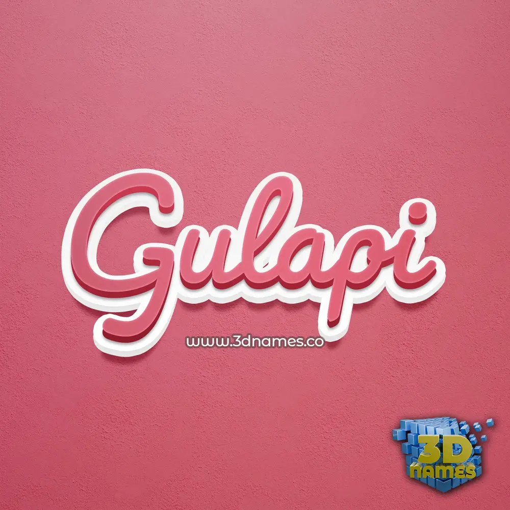 gulapi in Red Scribble style - 3D name wallpaper